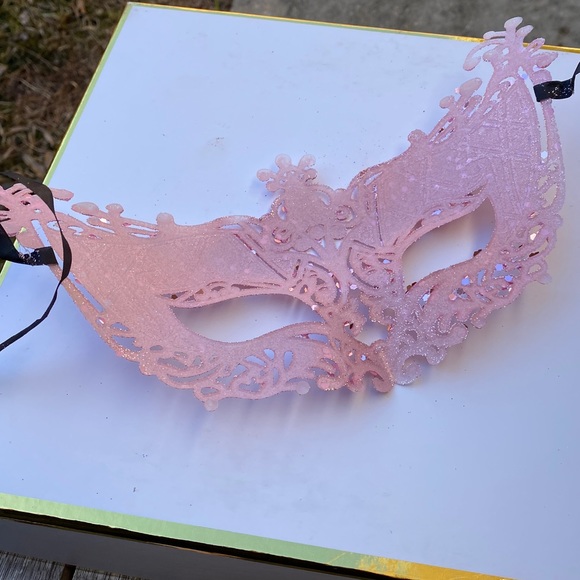 Mardi Gras Jester Glitter Masquerade Mask - Picture 2 of 5